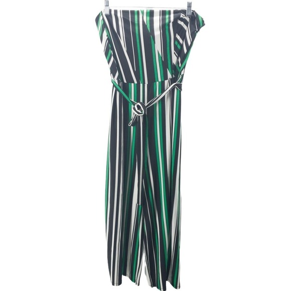 INC Vertical Striped Jumpsuit Middle Stripe L - Picture 3 of 5